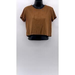 SUBDUED Women's Burnt Orange Crewneck Short Sleeve Crop Top SZ M